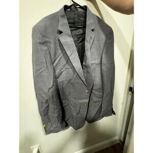 Hardwick Clothes Regent 52XL Gray Blazer – Wool Blend, Made in USA, Gold Buttons